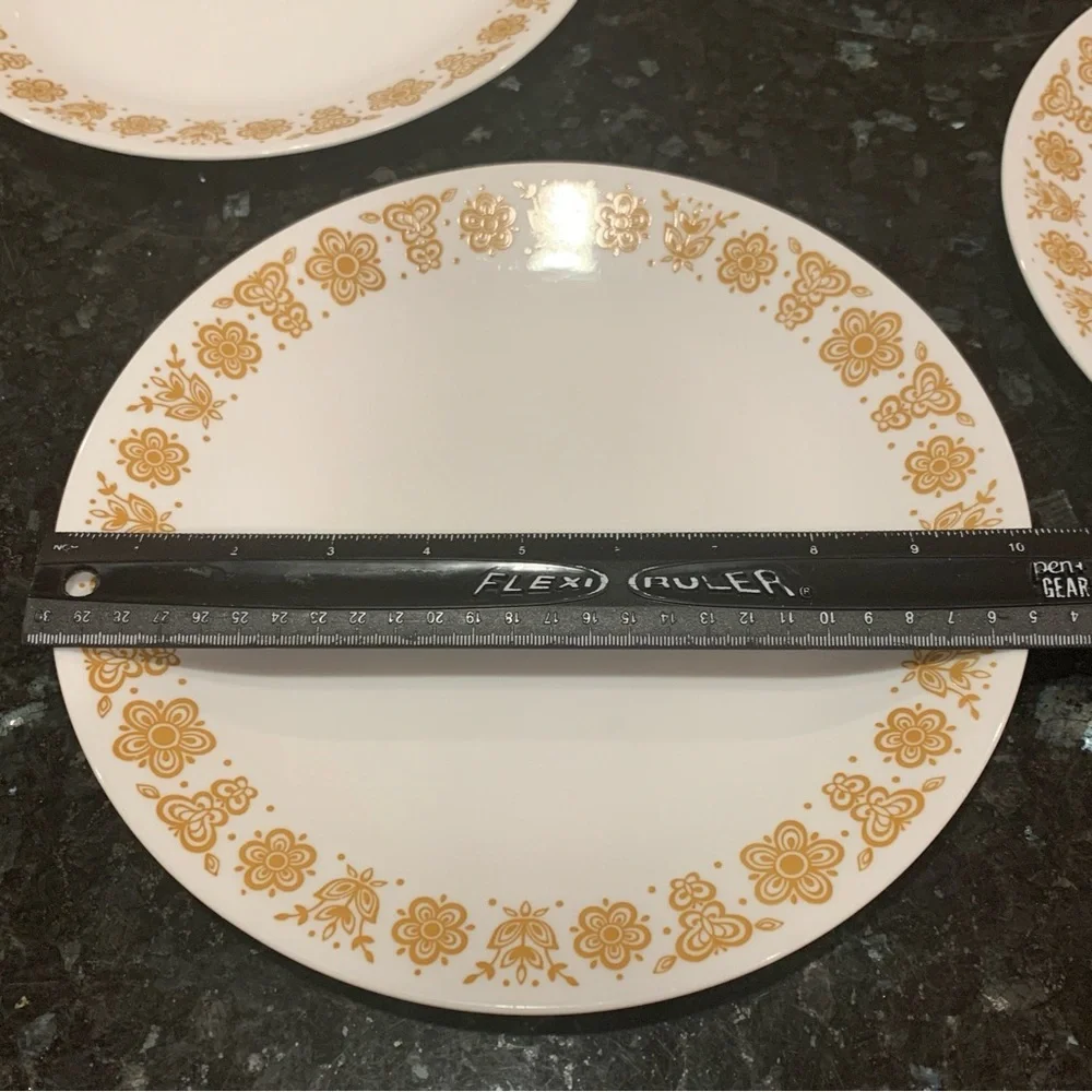 Vintage Corelle By Corning Butterfly Gold 10” Dinner Plates Set Of 4 EUC - Picture 7 of 7